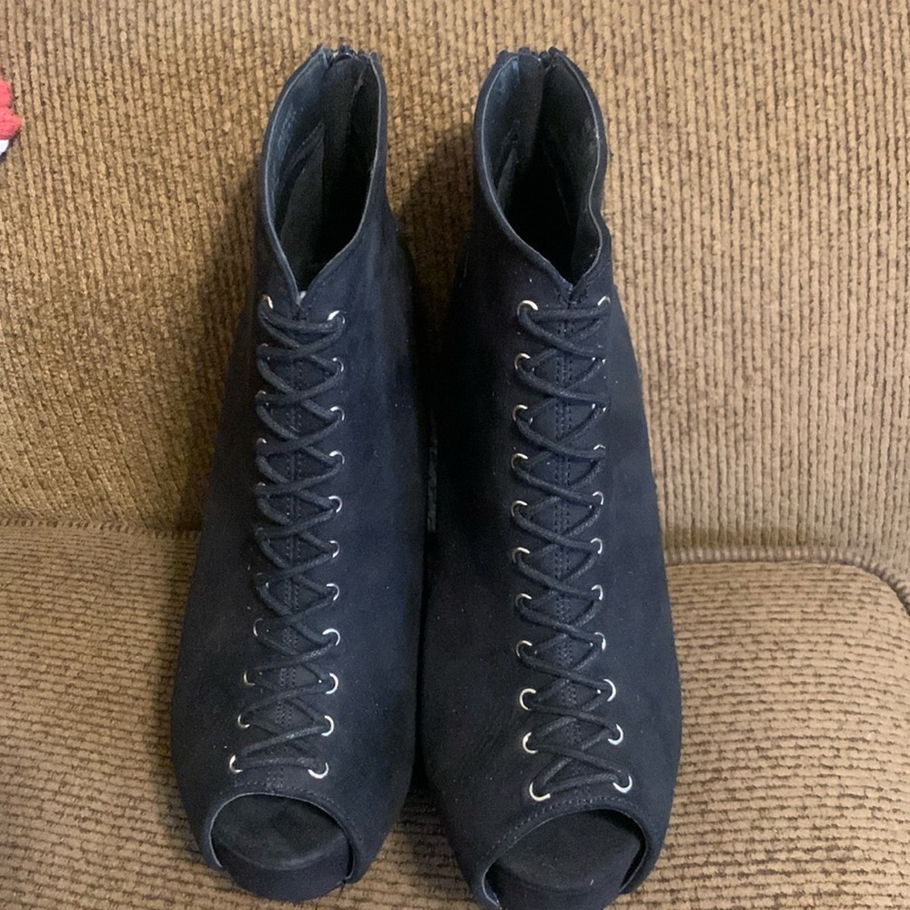 Brand new faux black suede booties